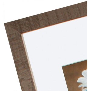 Henzo Marco de madera Driftwood 30x30 cm marrón oscuro con passepartout 18x18 cm