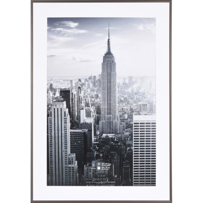 Henzo Marco de aluminio Manhattan gris oscuro 50x70 cm con paspartú