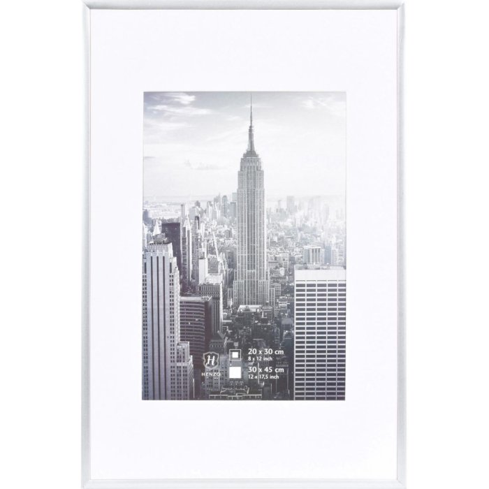Henzo Marco de aluminio Manhattan 30x45 cm gris con Passepartout 20x30 cm