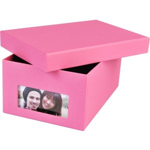 HNFD Caja para fotos Kandra fucsia acanalada 700 fotos 10x15 cm