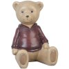 Decoración figura oso sentado rojo 8x6x9 cm