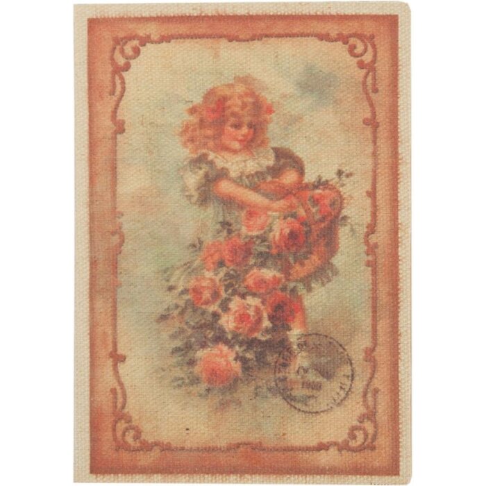 Tarjeta de niña de las flores 12,5x17,5 cm