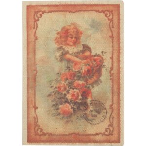 Tarjeta de niña de las flores 12,5x17,5 cm