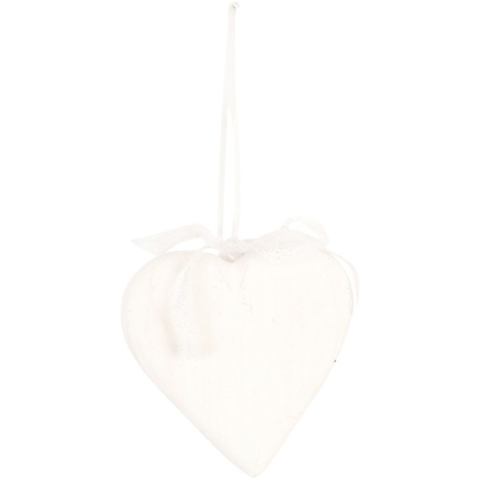 Corazón de madera para colgar 13x13 cm blanco