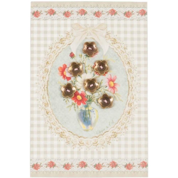 Tarjeta con colgantes de flores 10x15 cm