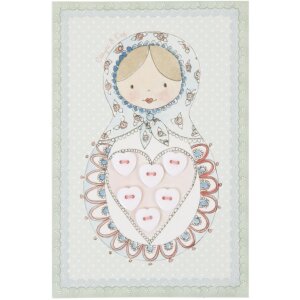 Tarjeta BABY GIRL con lentejuelas 10x15 cm