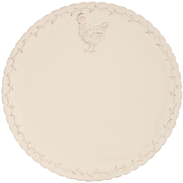 Clayre & Eef CHRFP Plato Ø 26 cm Cerámica Beige Pollitos