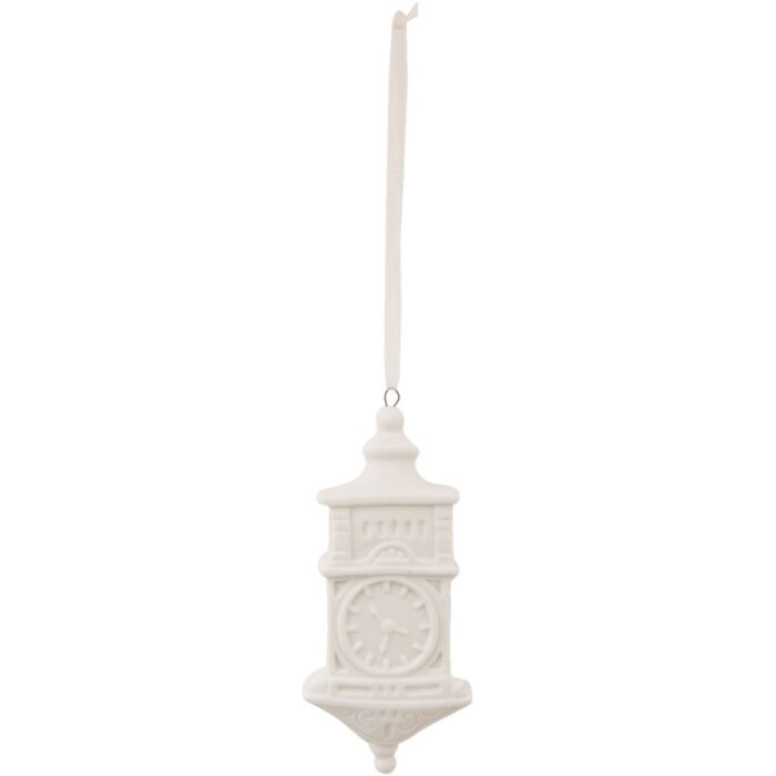 Reloj colgante de cerámica 4,5x10 cm blanco