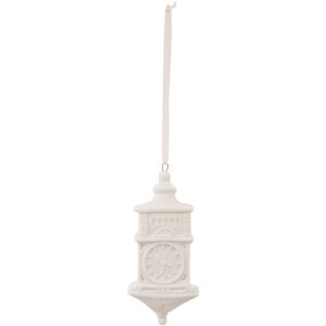 Reloj colgante de cerámica 4,5x10 cm blanco