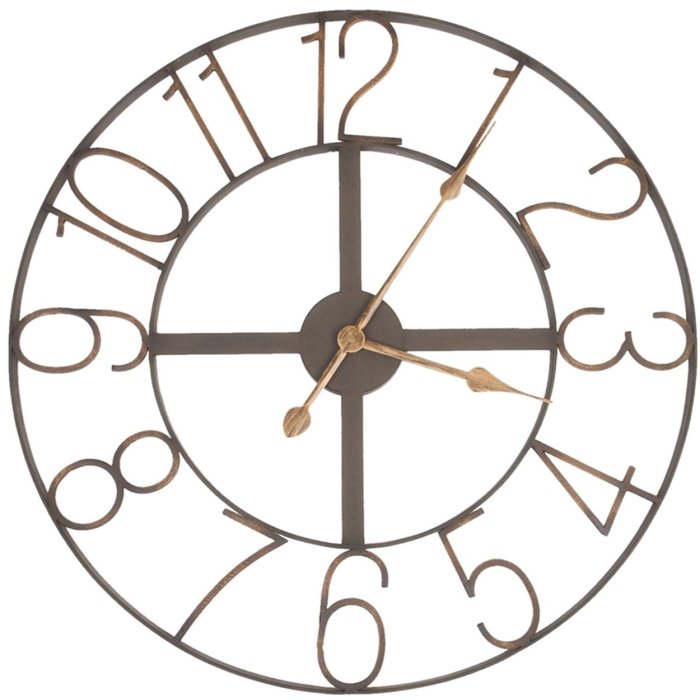 Reloj de pared liso Marco de metal Ø 60 cm