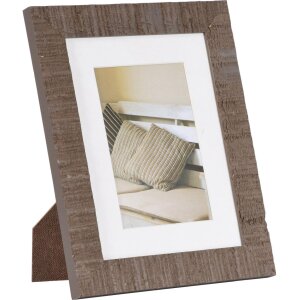 Henzo Marco de madera Driftwood 15x20 marrón medio con passepartout 10x15 cm