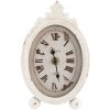 Clayre & Eef 6KL0194 Reloj de sobremesa 11x18 cm Blanco Metal Vidrio