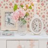 Clayre & Eef 6KL0194 Reloj de sobremesa 11x18 cm Blanco Metal Vidrio