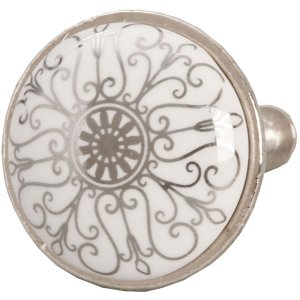 Clayre & Eef 61888 Pomo Puerta Ø 3 cm Blanco...