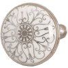 Clayre & Eef 61888 Pomo Puerta Ø 3 cm Blanco Gris Cerámica Redondo