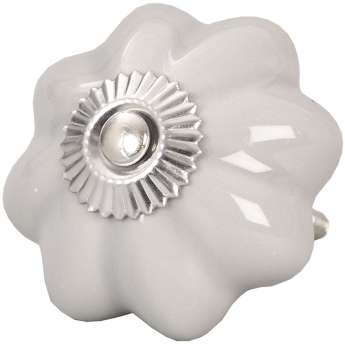 Clayre & Eef Tirador Ø 5 cm gris ondulado