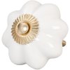 Tirador Ø 5 cm blanco ondulado