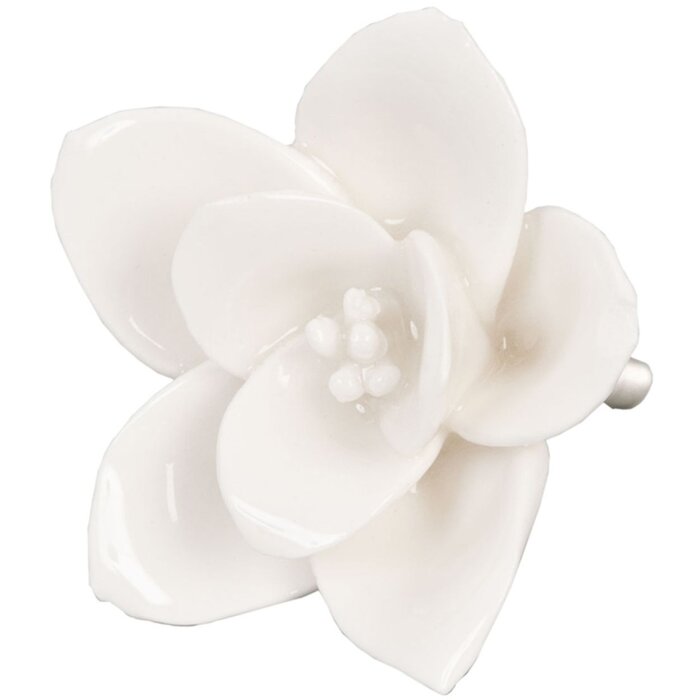 Clayre & Eef 61916 Pomo Puerta Flores Ø 5,5 cm Cerámica Beige