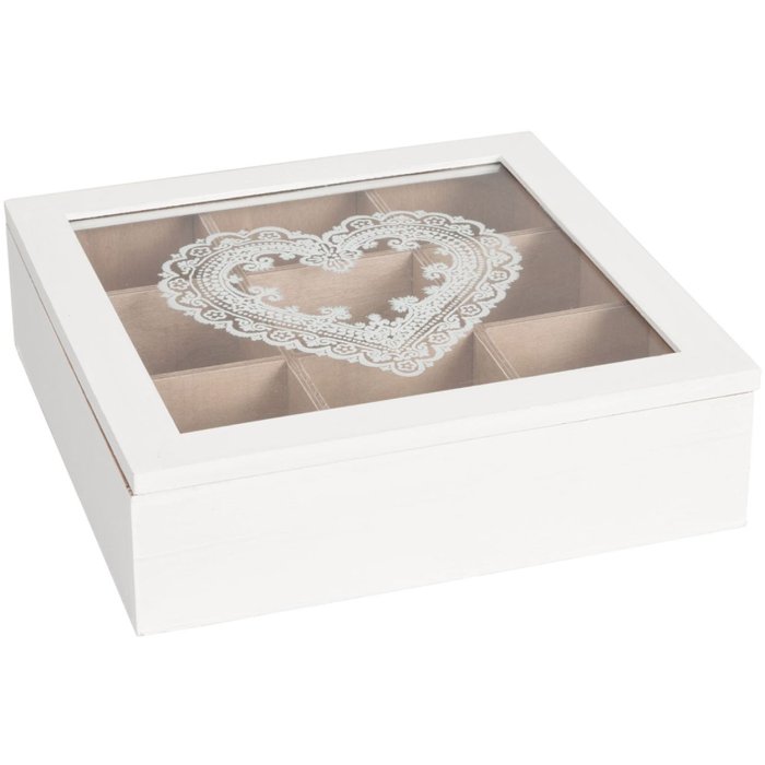 Caja de té ROMÁNTICA 24x24x7 cm