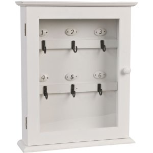 Clayre & Eef 6H0601 Caja de madera para llaves blanca...