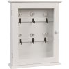 Clayre & Eef 6H0601 Caja de madera para llaves blanca 25x7x31 cm Llavero