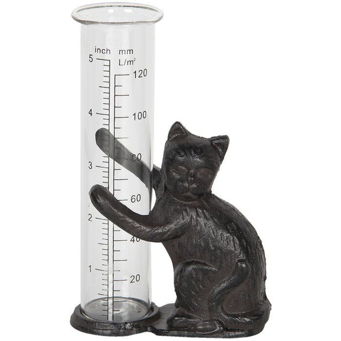 Pluviómetro cat 9x5x16 cm marrón