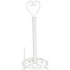 Portarrollos de cocina Clayre & Eef con detalle de corazón Ø 18x39 cm blanco