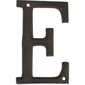 Letra E de hierro fundido 13 cm
