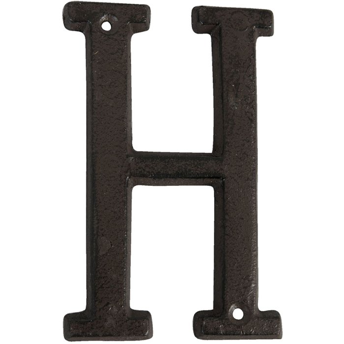 Letra H hierro fundido 13 cm