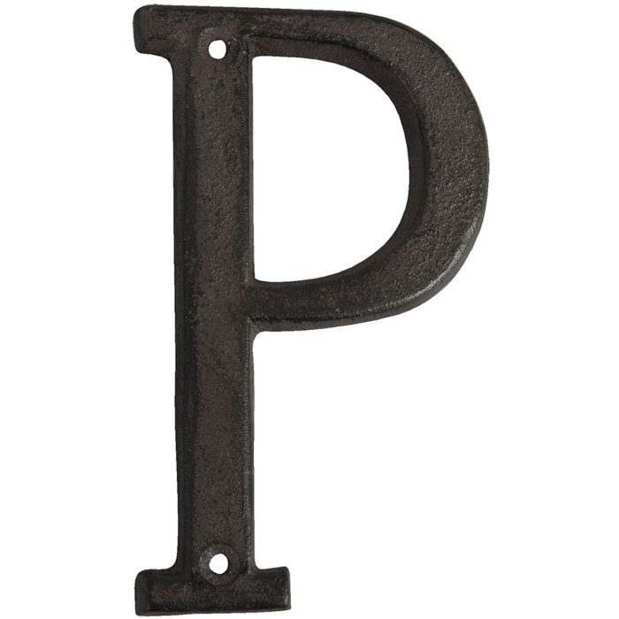 Letra P de hierro fundido 13 cm