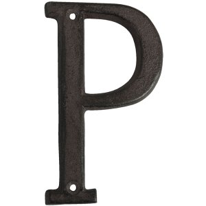 Letra P de hierro fundido 13 cm