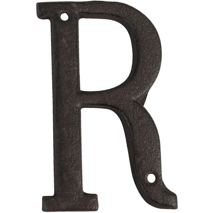 Letra R de hierro fundido 13 cm