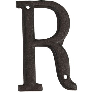Letra R de hierro fundido 13 cm
