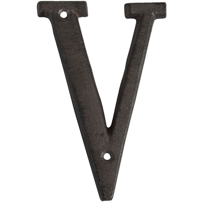 Letra V de hierro fundido 13 cm