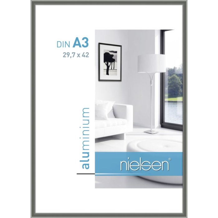 Marco de aluminio Nielsen Classic 29,7x42 cm gris contraste