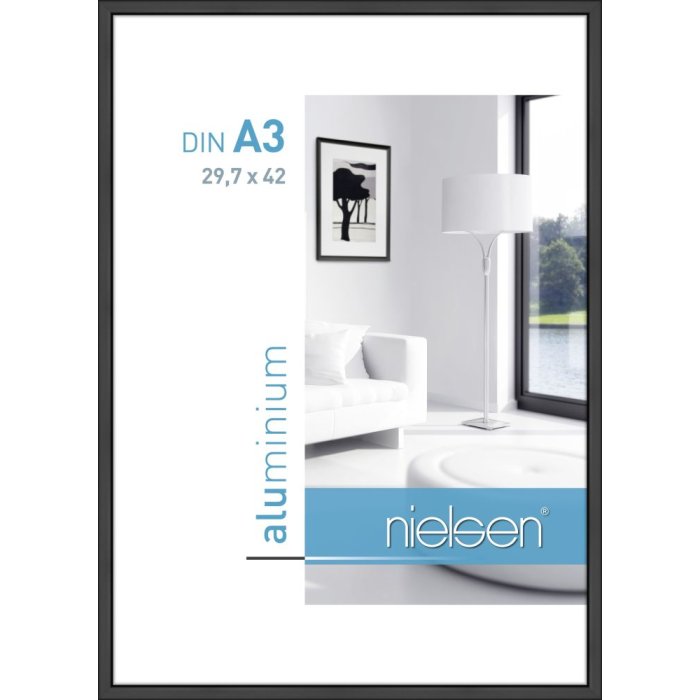 Cuadro clásico de aluminio 29,7x42 cm negro mate