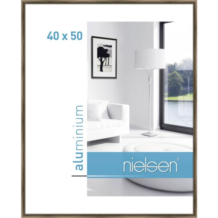 Nielsen Marco de aluminio Classic 40x50 cm estructura nogal