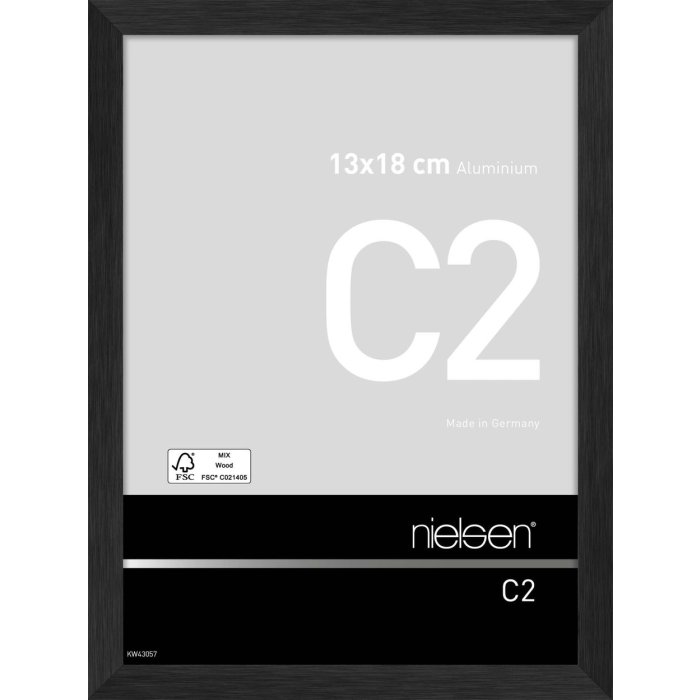 Nielsen Marco de aluminio C2 13x18 cm estructura negro mate