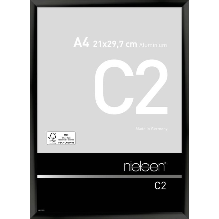 Marco de aluminio Nielsen C2 21x29,7 cm anodizado negro brillante
