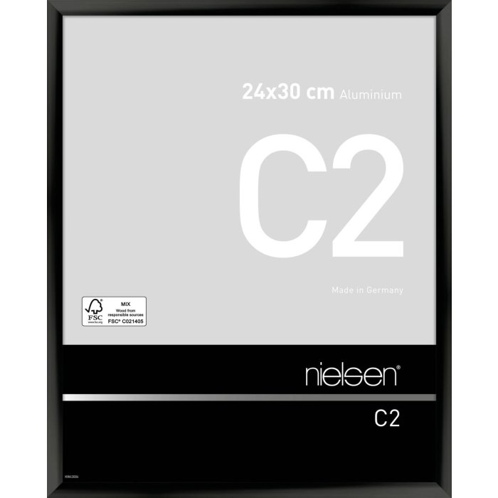 Marco de aluminio Nielsen C2 anodizado negro brillo 24x30 cm
