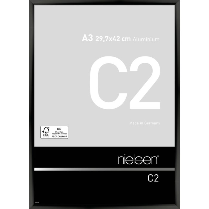 Marco de aluminio Nielsen C2 29,7x42 cm anodizado negro brillante