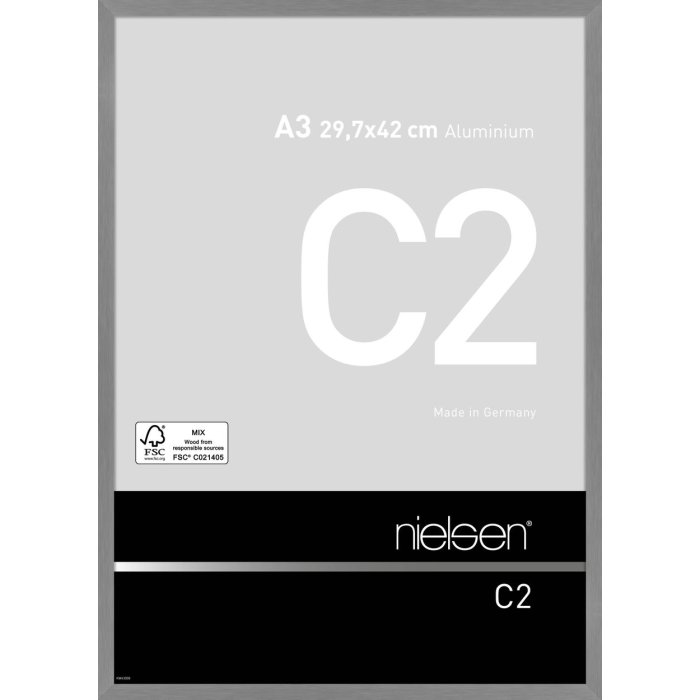 Marco de aluminio Nielsen C2 estructura gris mate 29,7x42 cm Marco para documentos DIN A3