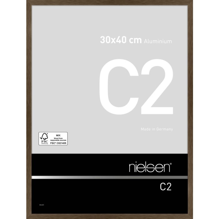 Nielsen marco de aluminio C2 30x40 cm estructura nogal mate