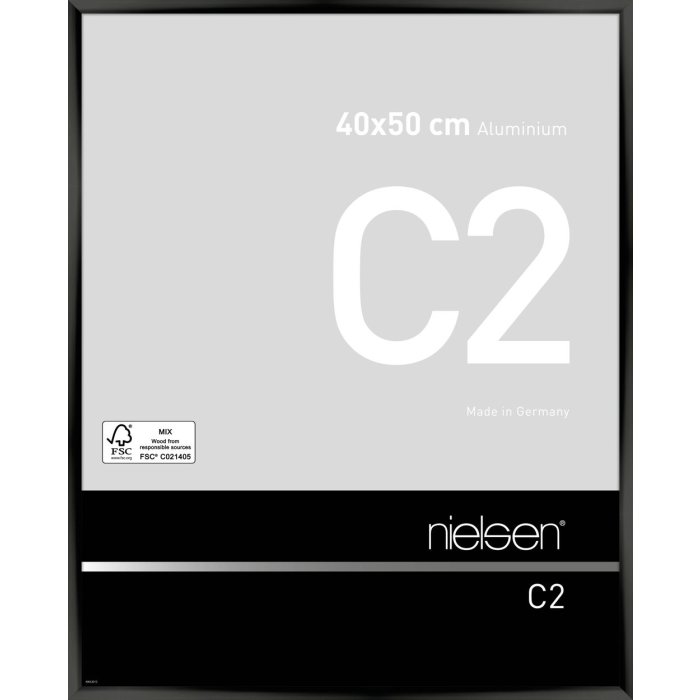 Marco de aluminio Nielsen C2 40x50 cm anodizado negro brillante