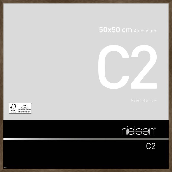 Nielsen marco de aluminio C2 50x50 cm estructura nogal mate