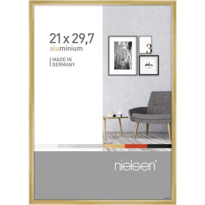 Marco de aluminio Nielsen Pixel 21x29,7 cm dorado brillo Marco para documentos DIN A4