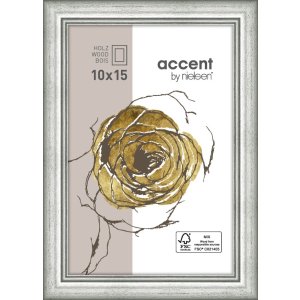 Marco de madera Ascot 10x15 cm plata