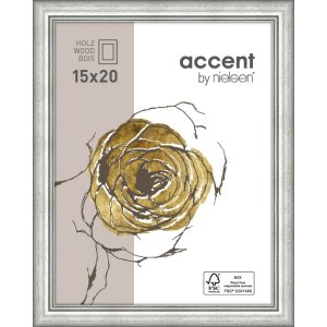 Marco de madera Ascot 13x18 cm plata