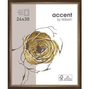 Marco de madera Ascot 18x24 cm marrón oscuro-oro
