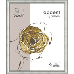 Marco de madera Ascot 18x24 cm plata